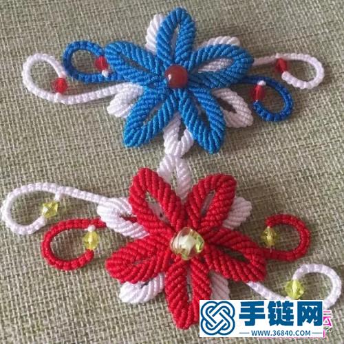 中國結飾品生如夏花胸針的編制教程