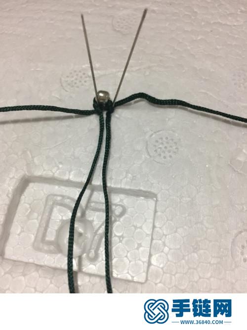 中國結玉線珠子葉子耳飾的編制方法