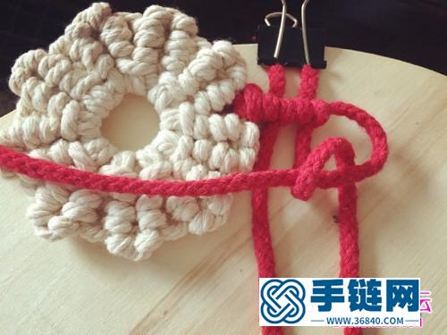 雙色花環杯墊的詳細制作步驟圖