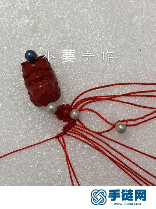 繩編天使翅膀朱砂生肖鑰匙扣掛飾的詳細編制教程