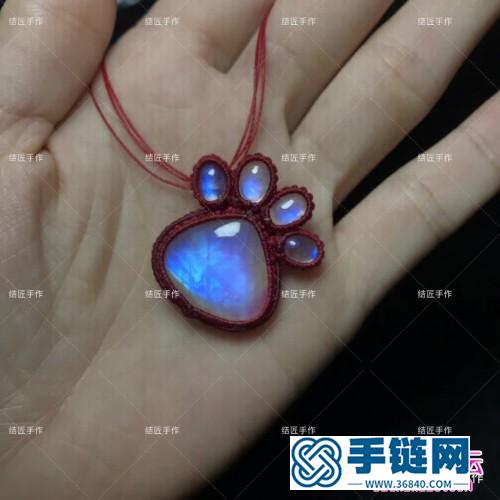 月光石小爪子項鏈吊墜的詳細編制圖解（結匠手作）