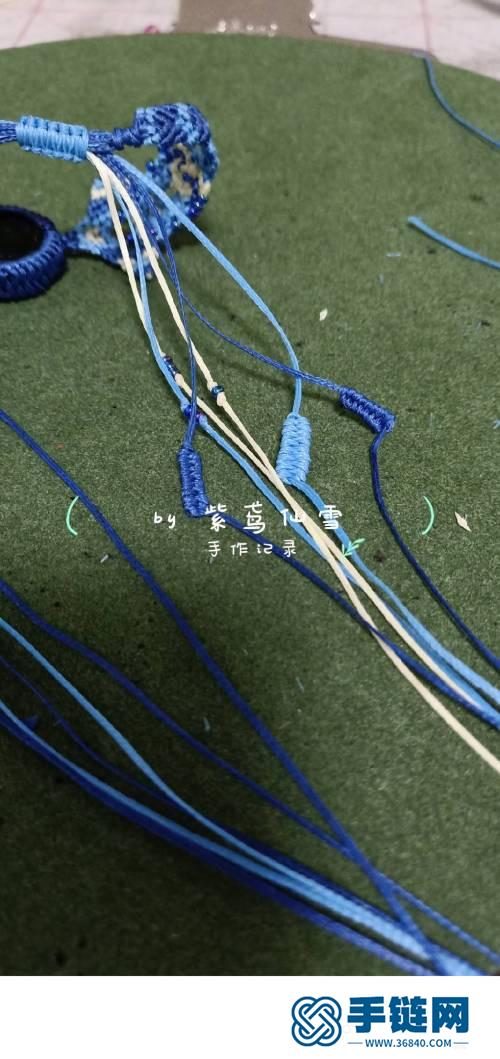小清新藍(lán)顏包石手繩的詳細(xì)編制方法