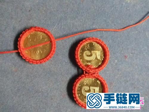繩編五毛硬幣車掛的制作圖解