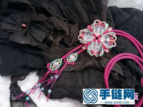 圓蠟繩編心形粉晶珠項(xiàng)鏈的制作圖解