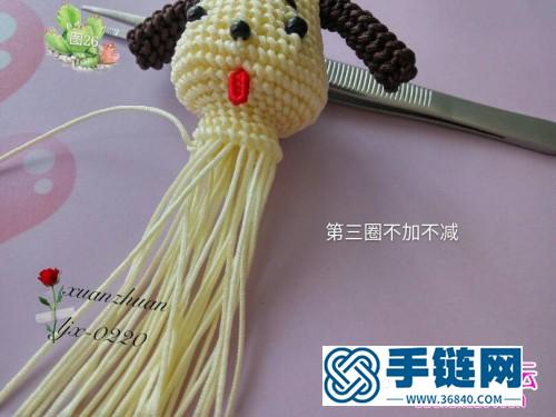 玉線繩編呆萌可愛的背書包小狗狗的詳細編結教程