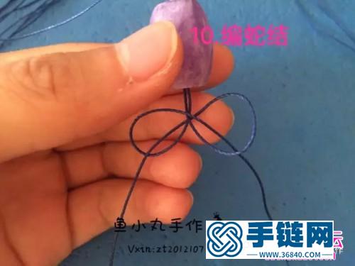 南美蠟線macrame紫水晶桶珠手鏈的制作圖解