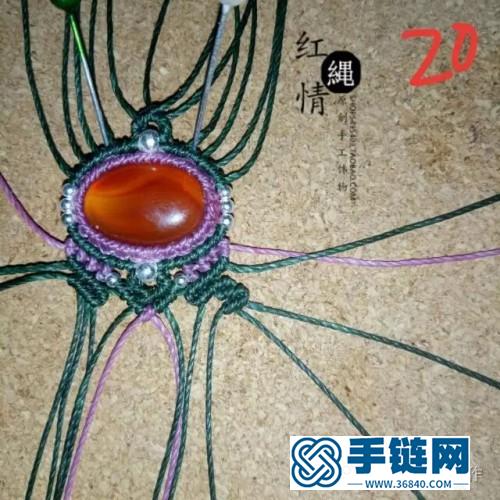 蠟線紅瑪瑙石榴石寬版手繩的詳細編制教程