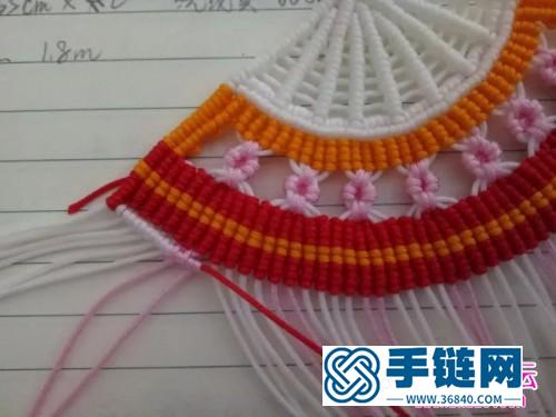 玉線繩編桃花扇掛件的詳細編制教程
