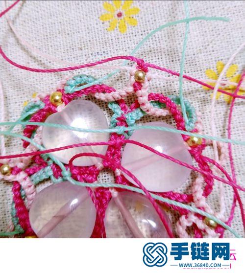 圓蠟繩編心形粉晶珠項(xiàng)鏈的制作圖解