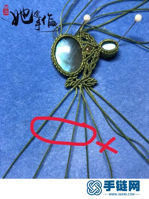 組合編織拉長石吊墜頸繩項鏈的詳細制作圖解