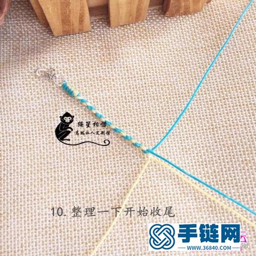 繩編四股結藝手繩的編制圖解