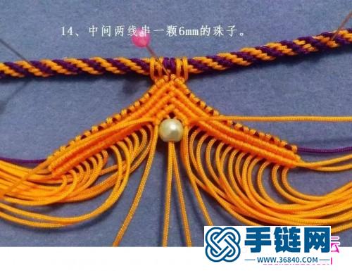 繩編印度風掛珠項鏈的詳細編制圖解