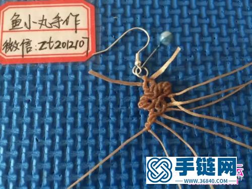 南美蠟線繩編青金石耳墜的詳細編制圖解