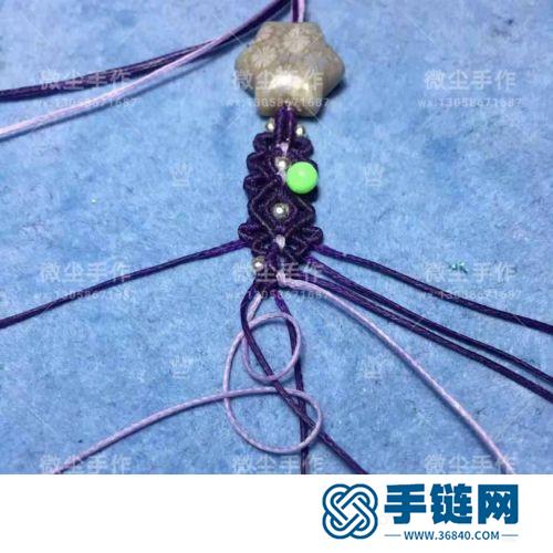 中國結南美扁蠟星星珊瑚玉手繩的詳細編制方法