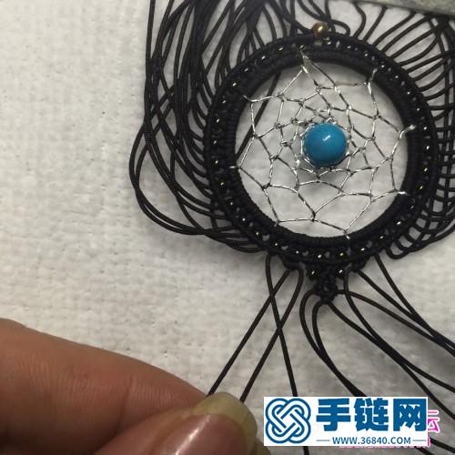 繩編macrame手機掛飾捕夢樹環的詳細縫制教程
