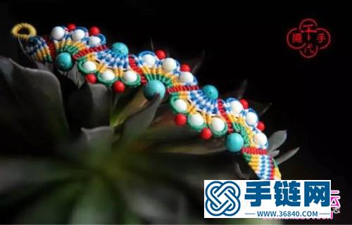 繩和珠子編制五彩手繩的方法