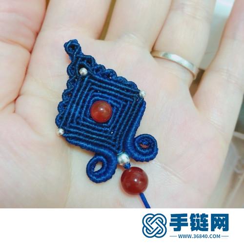 中國結扁蠟銀珠瑪瑙項鏈吊墜的詳細編制方法