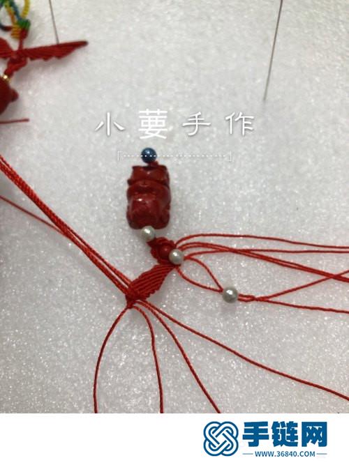 繩編天使翅膀朱砂生肖鑰匙扣掛飾的詳細編制教程