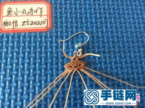 南美蠟線繩編青金石耳墜的詳細編制圖解