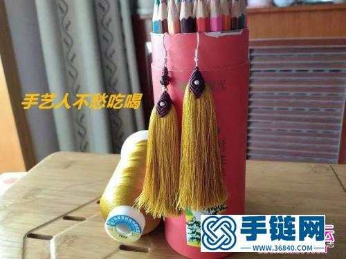 繩編二款民族風流蘇耳環的詳細編制教程