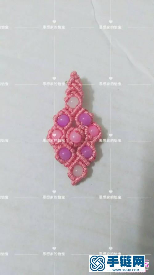 珊瑚紅玉線珠編耳環的制作方法