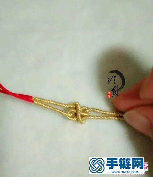黃金吊墜寶寶手鏈的編制圖解