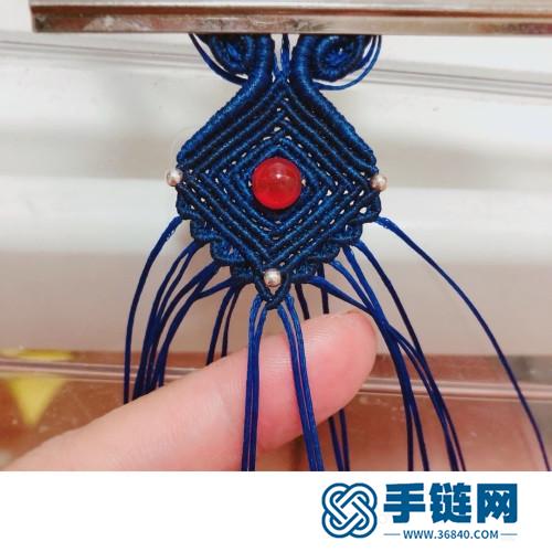 中國結扁蠟銀珠瑪瑙項鏈吊墜的詳細編制方法