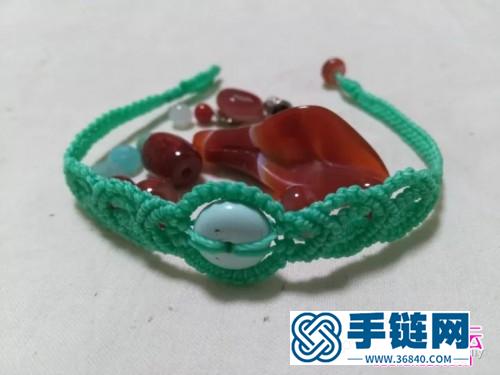 綠松石圓扣斜卷結(jié)手繩的詳細編制圖解