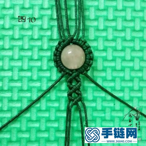 中國結粉晶單珠手鏈的制作圖解