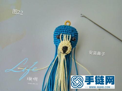 玉線繩編指環小熊的詳細編制教程