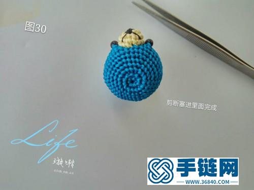玉線繩編指環小熊的詳細編制教程