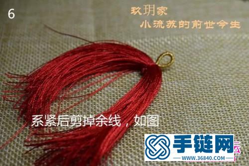 繩編小掃帚流蘇美飾掛件的詳細編制圖解