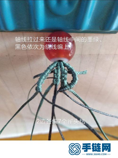 扁蠟單珠復古鑰匙小掛飾的制作方法