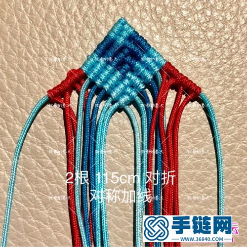 繩編玉線掛飾心鎖的的詳細編制圖解