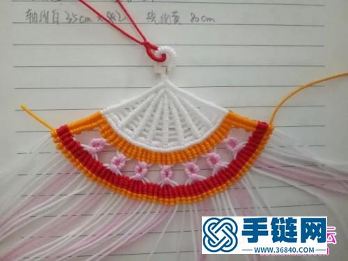 玉線繩編桃花扇掛件的詳細編制教程