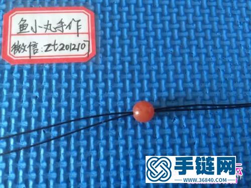 圓蠟線+南紅圓珠繩編戒指的詳細編制圖解