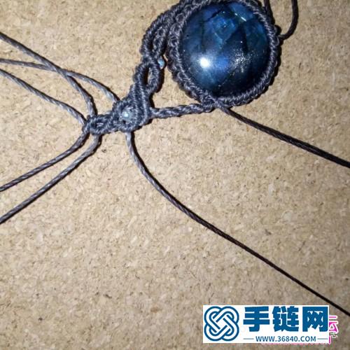 繩編圓拉長石銀鈴項鏈的詳細編制教程