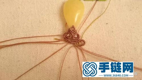 豎孔小蜜蠟項鏈吊墜的詳細編織教程