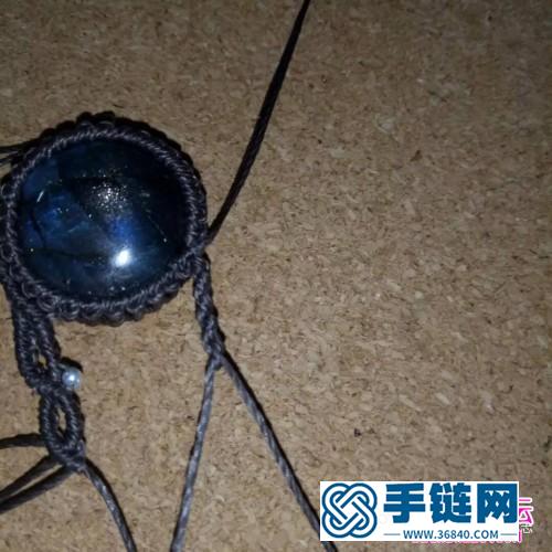 繩編圓拉長石銀鈴項鏈的詳細編制教程