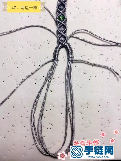 中國結南美蠟線紅水晶項鏈的詳細制作方法