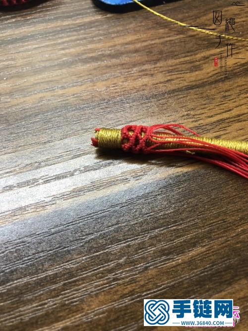 彩金蠟線繩編包管手鏈的詳細制作教程
