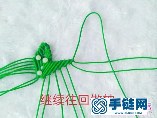玉線繩編翠綠楓葉的制作步驟圖