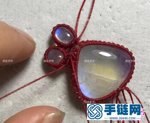 月光石小爪子項鏈吊墜的詳細編制圖解（結匠手作）