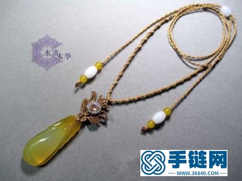 蠟線包鋯石蜜蠟項(xiàng)鏈吊墜的詳細(xì)編制方法