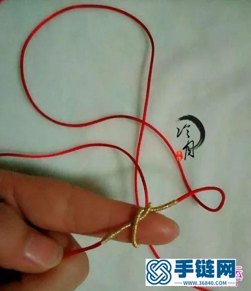 黃金吊墜寶寶手鏈的編制圖解