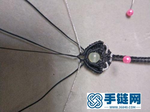 中國結扁蠟線雙色串珠尾扣的詳細編制方法