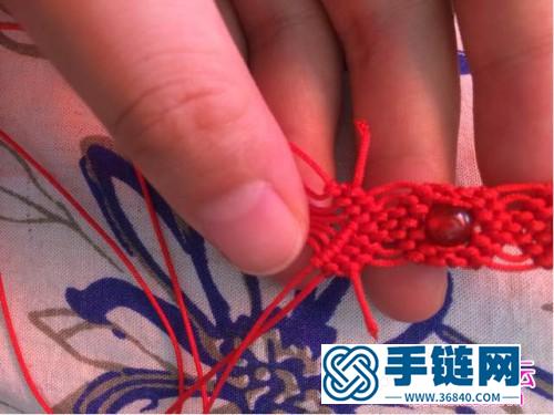 玉線繩編紅瑪瑙珠子斜卷結(jié)手繩的詳細(xì)編制教程