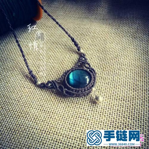 繩編圓拉長石銀鈴項鏈的詳細編制教程