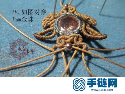 蠟線包鋯石蜜蠟項鏈吊墜的詳細編制方法