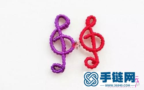 繩編紅繩音符的制作步驟圖